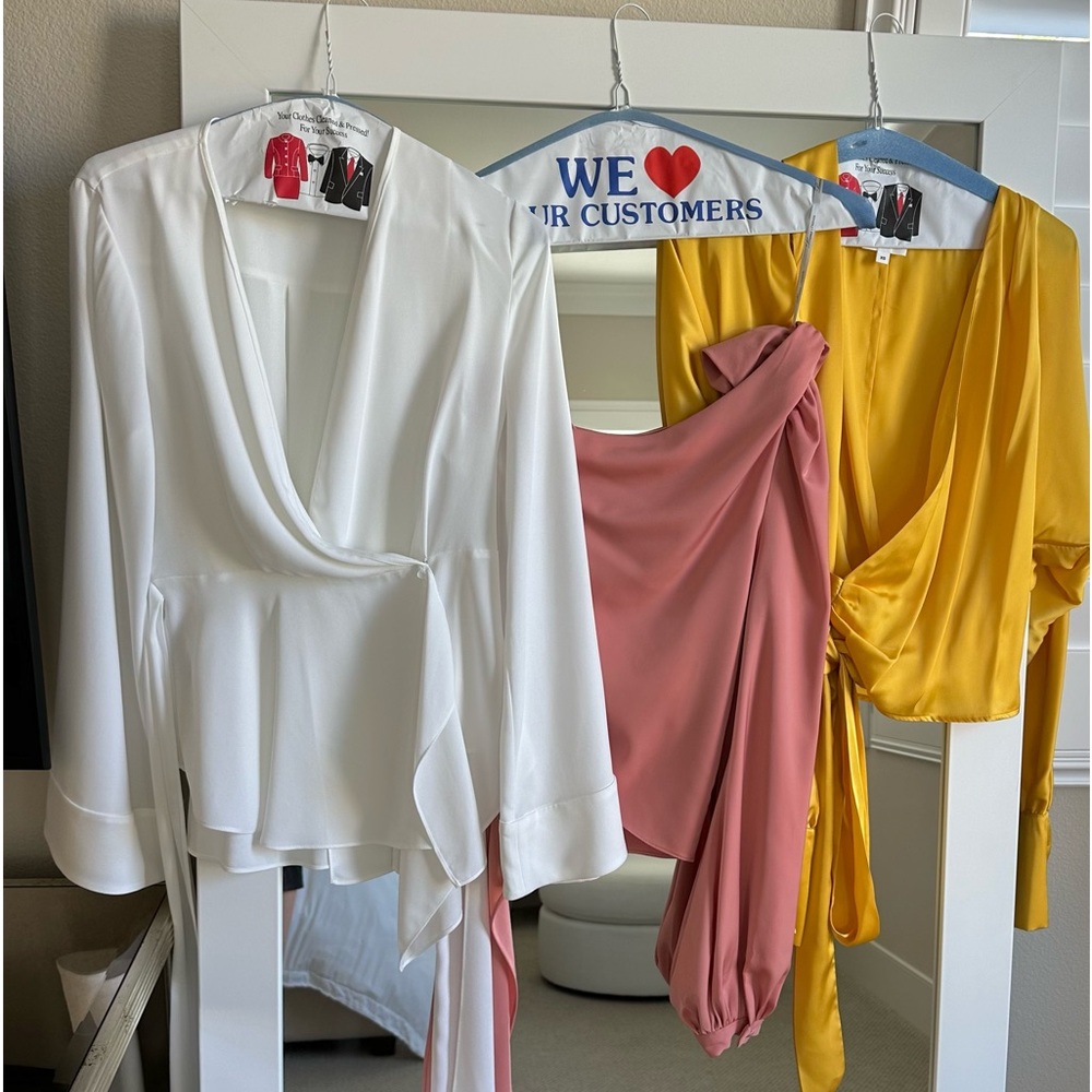 From Revolve Designer Kendall Blouse, Dolman Wrap Top and Wrap Blouse XS